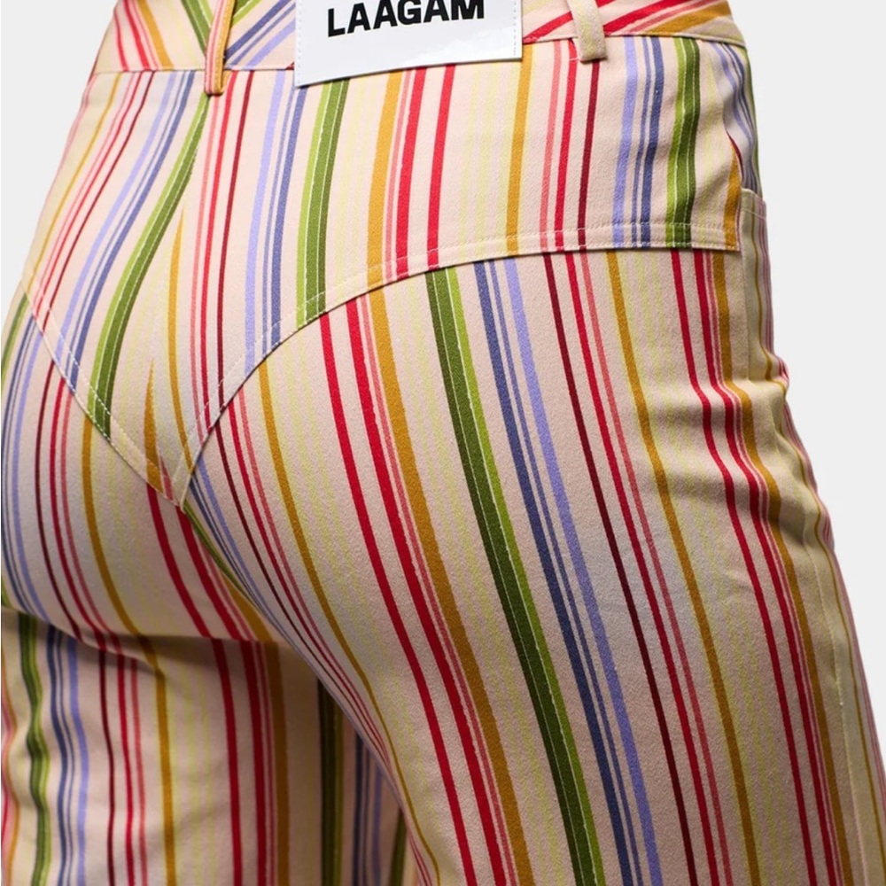 LAAGAM Multicolor Striped Straight-Leg Pants - Yellow Base